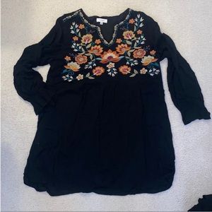 Umgee knee length dress embroidered